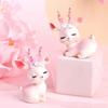 Kawaii Resin Pink Deer Ornament Mini Deer Birthday Cake Decor Baby Deer Doll Sculpture  Bedroom
