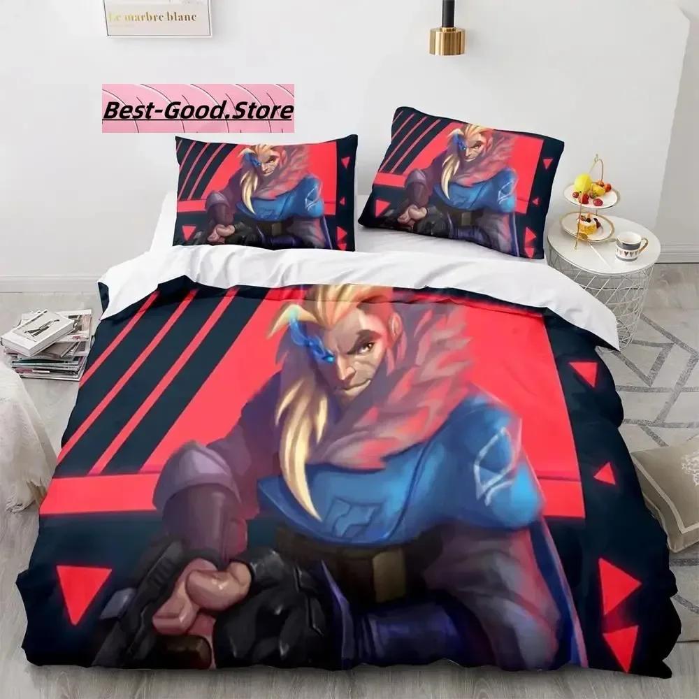 Gaming Valorant Beding Set Single Twin Ful Quen King-Sized Dimensionsd Dimensions Bed Linen Set Aldult Kid Bedrom Duvetcover Sets 3D Print Anime 039