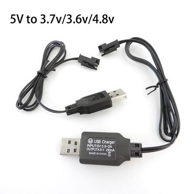 5V To 3.6V 3.7V 3.8V 250mA NiMh/NiCd Battery USB Power Charger Cable SM 2P Forward Plug for Remote Control Car USB Charger Toy