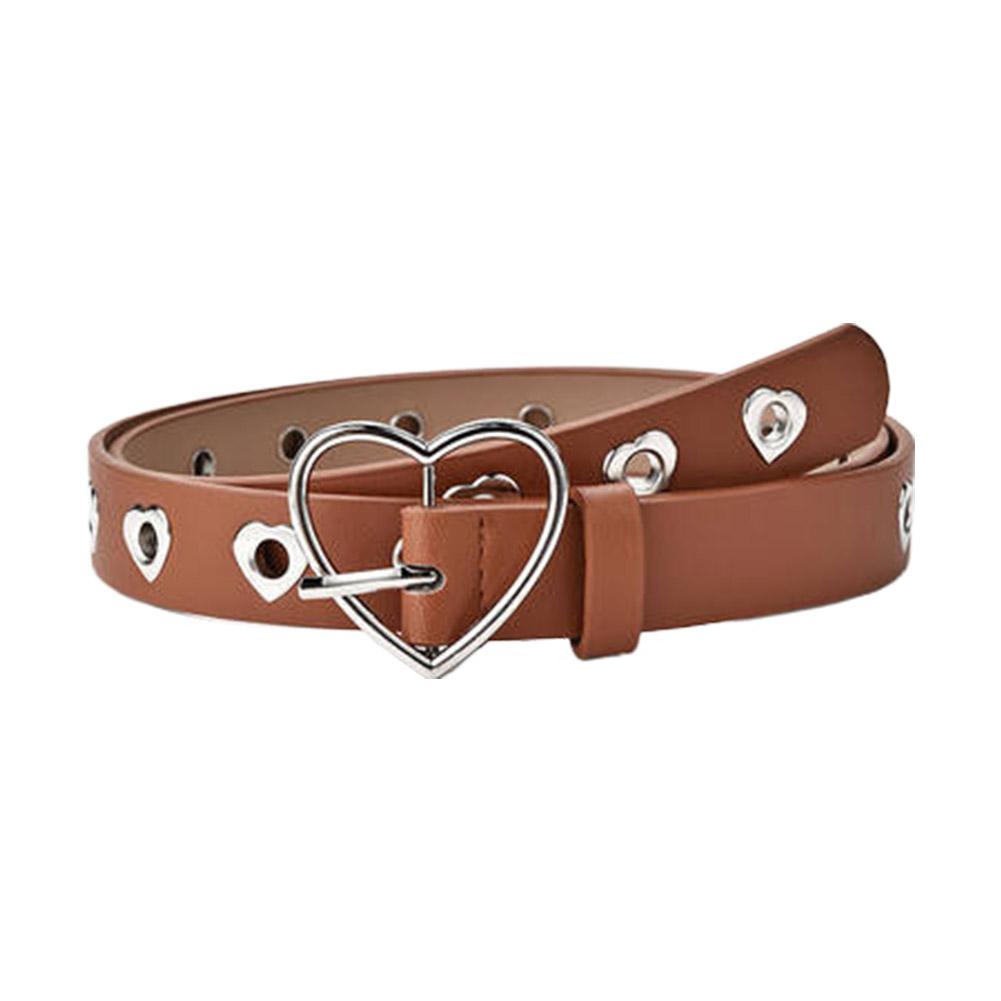 Y2K Belt Hollow Heart Buckle Belt For Fashion Women Girls Gothic Dress PU Casual Jeans Belt Bel H2Q3