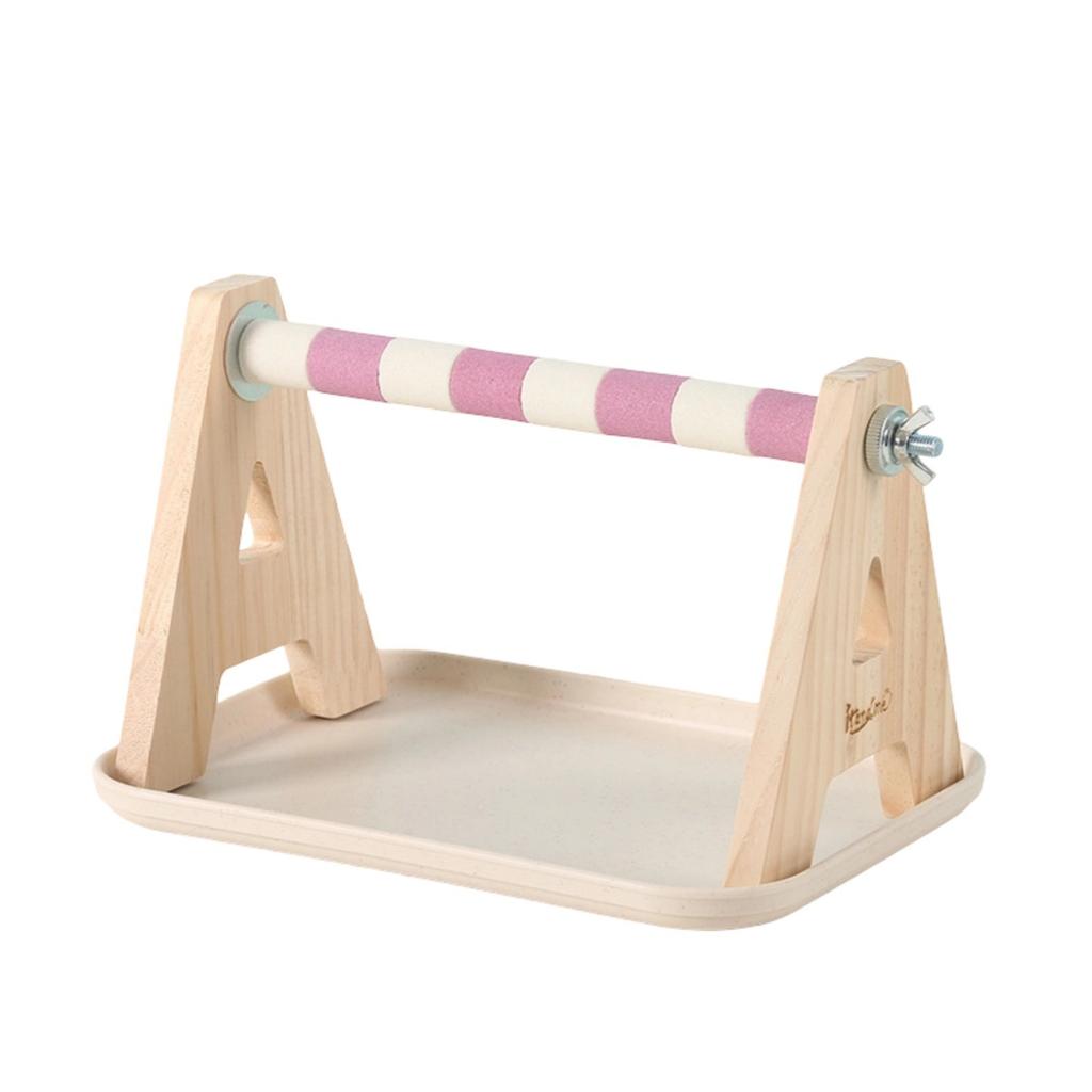 Easy Use Wooden Bird Platform Stable Structure Training Stand For Parrots Beak Grinding And Bird Enrichment Accessory