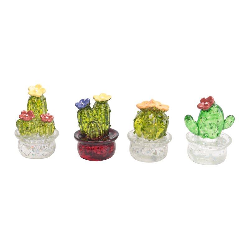 

M-Modern-4Pcs Car Inner Cactus Ornaments Mini Plant Art Cactus Figurines Home Decoration, A