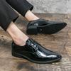 FashionLuxury Business Oxford Leather Shoes Men Breathable Rubber Formal Dress Shoes Male Glossy Wedding Flats Footwear Mocassin Homme