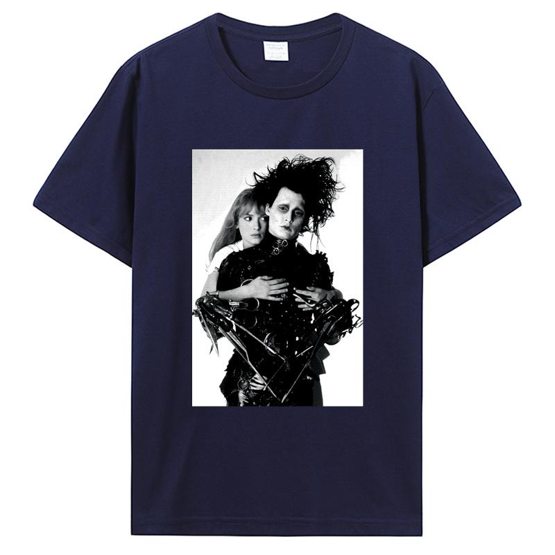 HKFZ Edward Scissorhands T Shirt Depp Ryder Edward Scissorhands TShirt ShortSleeve Fashion Tee Shirt Cute Cotton Male Tshirt S