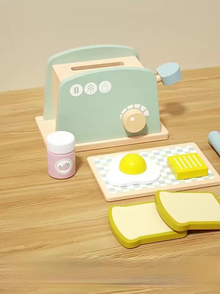 Wooden PopUp Toaster Toy Set,Playhouse Breakfast, Sandwich Set for Pretend Kitchen Role Play Toys for Boys And Girls Aged 3 to 6,Perfect for Christmas