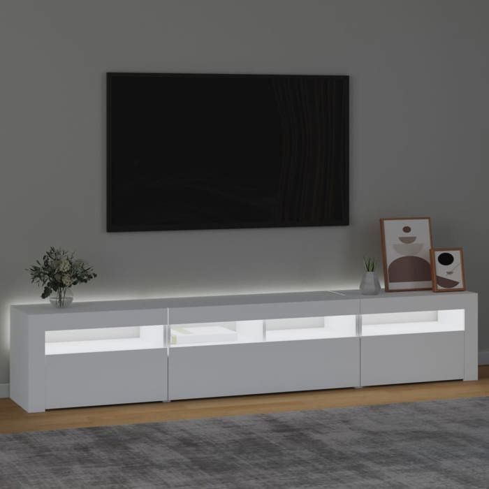 VidaXL Meuble TV avec Lumières LED Centre de Divertissement Rangement Meuble Média Meuble de Salon Salle de Séjour Maison 3152730
