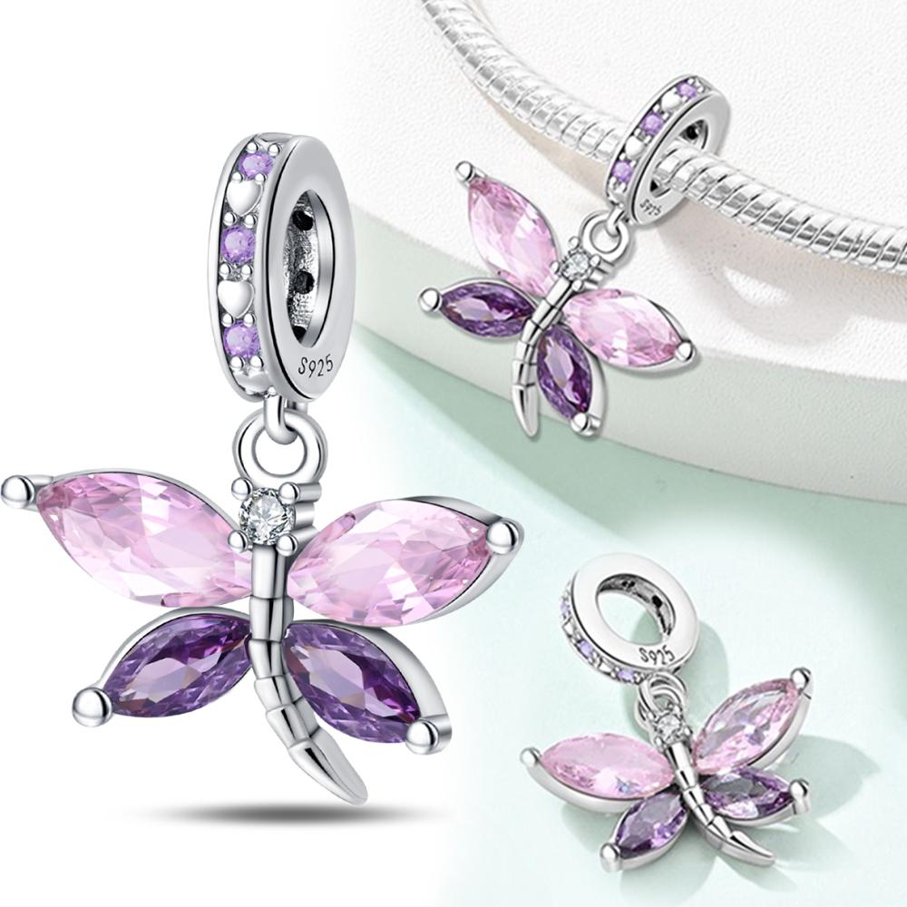 Copper Colorful Butterfly Tassel Charm Pendant Beads Fit Copper Original Bracelet For Women Jewelry Making