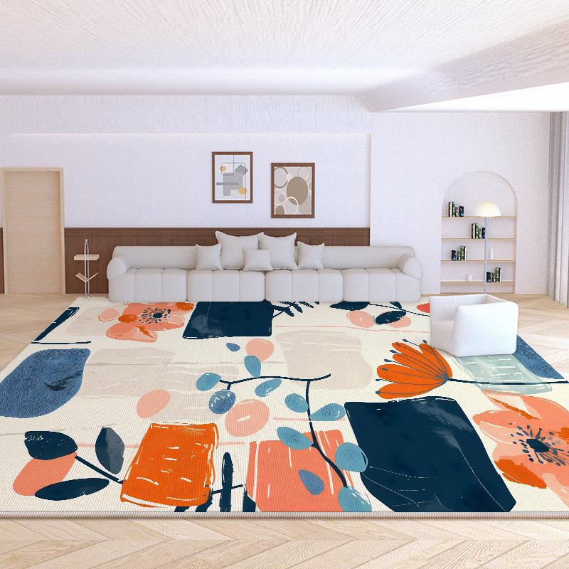 Französischer Schmutzabweisender, Pflegeleichter Velours-Schlingen-Teppich für Wohnzimmer & Schlafzimmer - Wasserdicht, Großer Flächenteppich