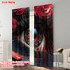 Set Of 2 Plane Printing Curtains Deep Eyes Polyester Fabric Without Rod Room Decor Use Living Sheer Made Window Treatment