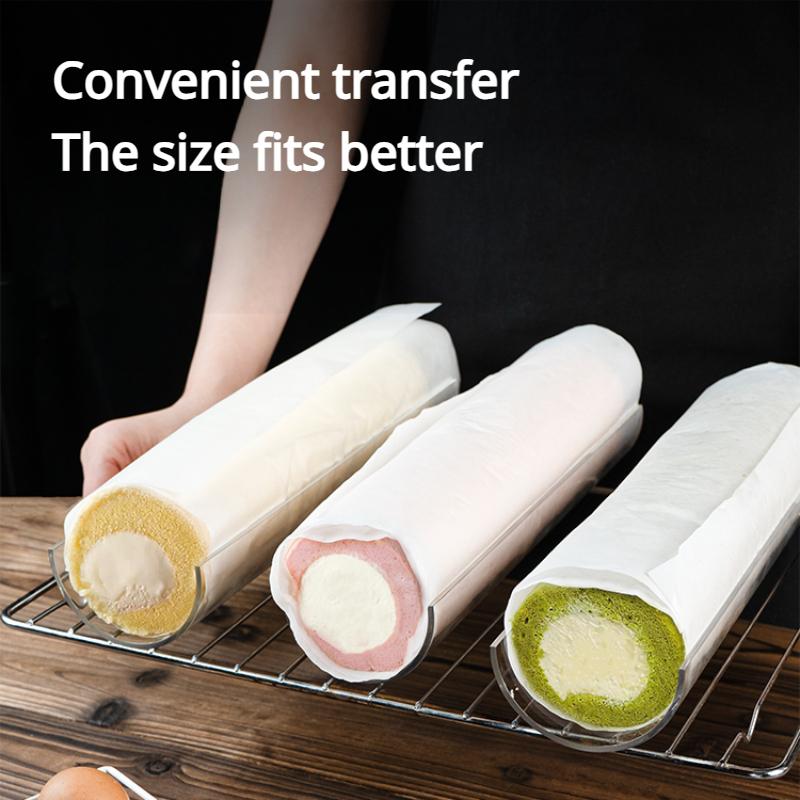 Zackoo 30cm Cake Roll Shaping U-shaped Mold Thickened Transparent Acrylic Swiss Roll Refrigerated Retainer Pastry Baking Tool
