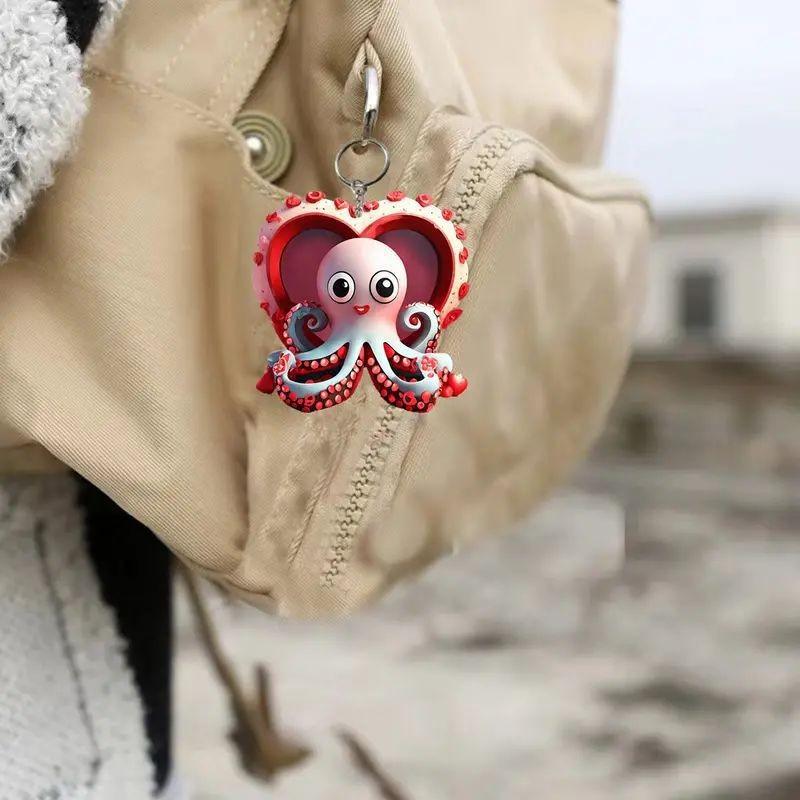 Eyecatching 2d Acrylic Octopus Pendant For Car Interior Decor And Fun Gift Options