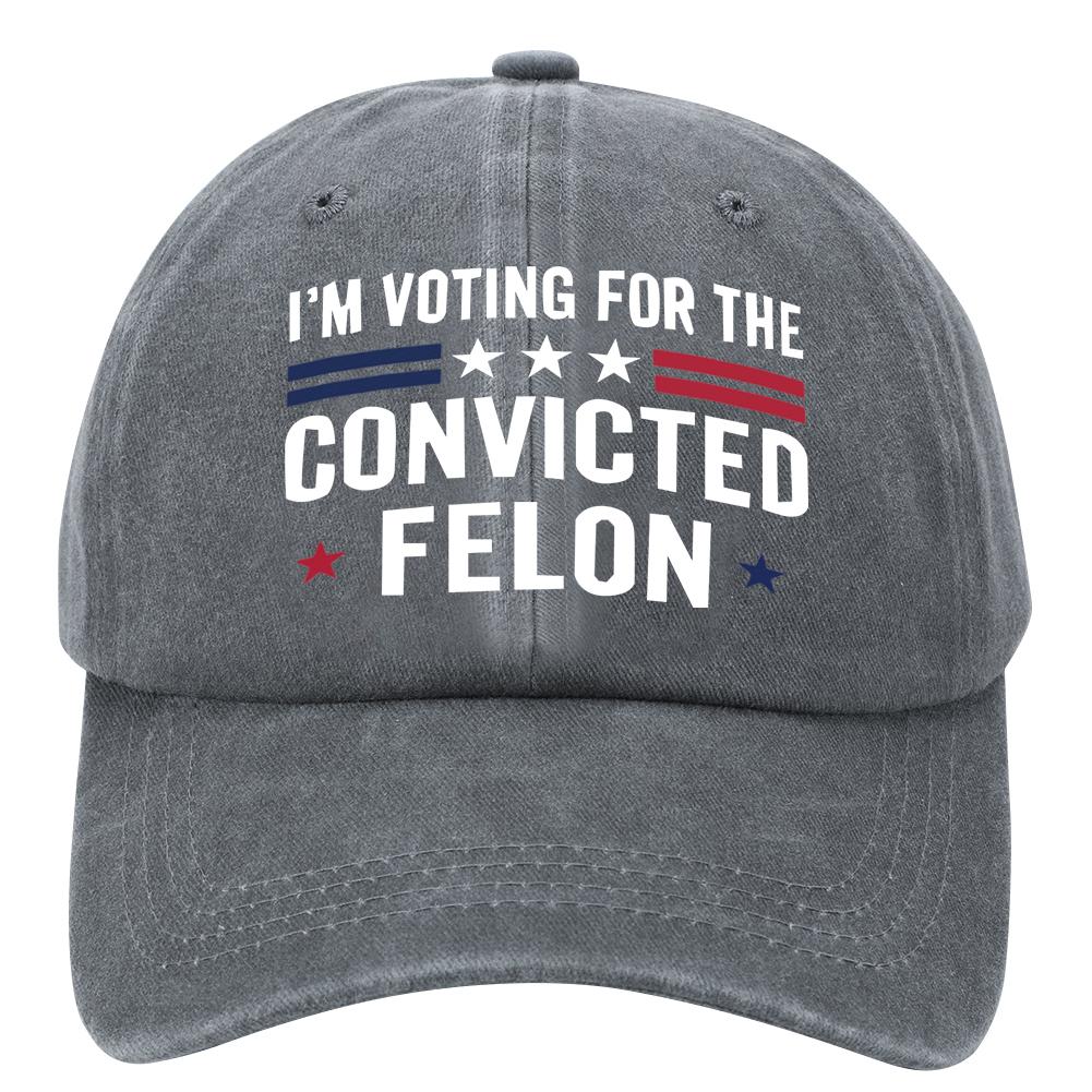 

Модная бейсболка Кепка Трампа с козырьком Дышащие забавные кепки дальнобойщика Я голосую за осужденного преступника за рыбалку Велоспорт серый