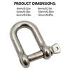 4pcs Robusts Stainless Steel D Rings Heavy Duty D Shackles Rusts Resistant Connectors for Hassle Frees Gear Fastening