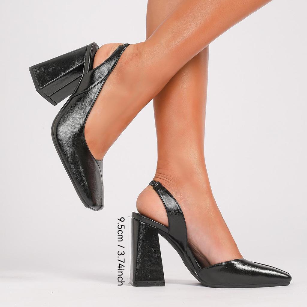 Láska na nohou: Jednoduché sandály na středním podpatku bez zadní části a se čtvercovou špičkou - Všestranná jarní/letní obuv