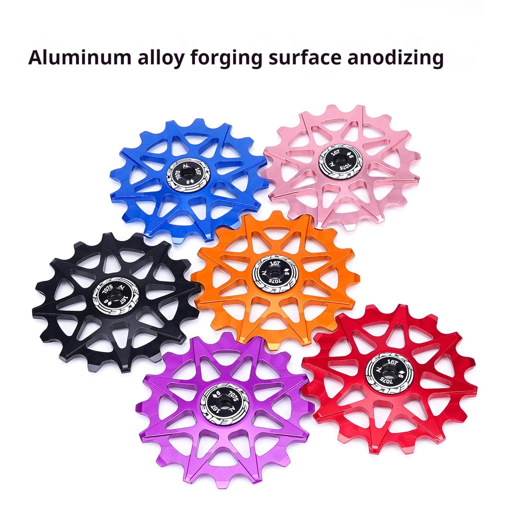 ENLEE Bicycle Rear Derailleur Positive And Negative Tooth Ceramic Guide Wheel Mountain Road Bike 10/12/14/16T Guide Wheel