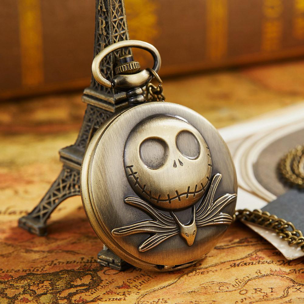 Antique Style Pocket Watches Fashion Quartz Vintage Necklace Christmas Gifts Alloy Case 47mm Dial Round Case