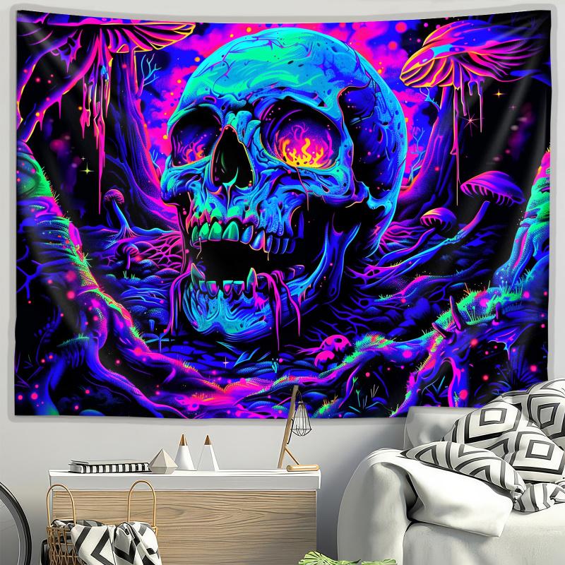 VIKAMA Anime Skull Print Wall Tapestry Art Wall Hanging For Bedroom Living Room Dorm Home Wall Decor