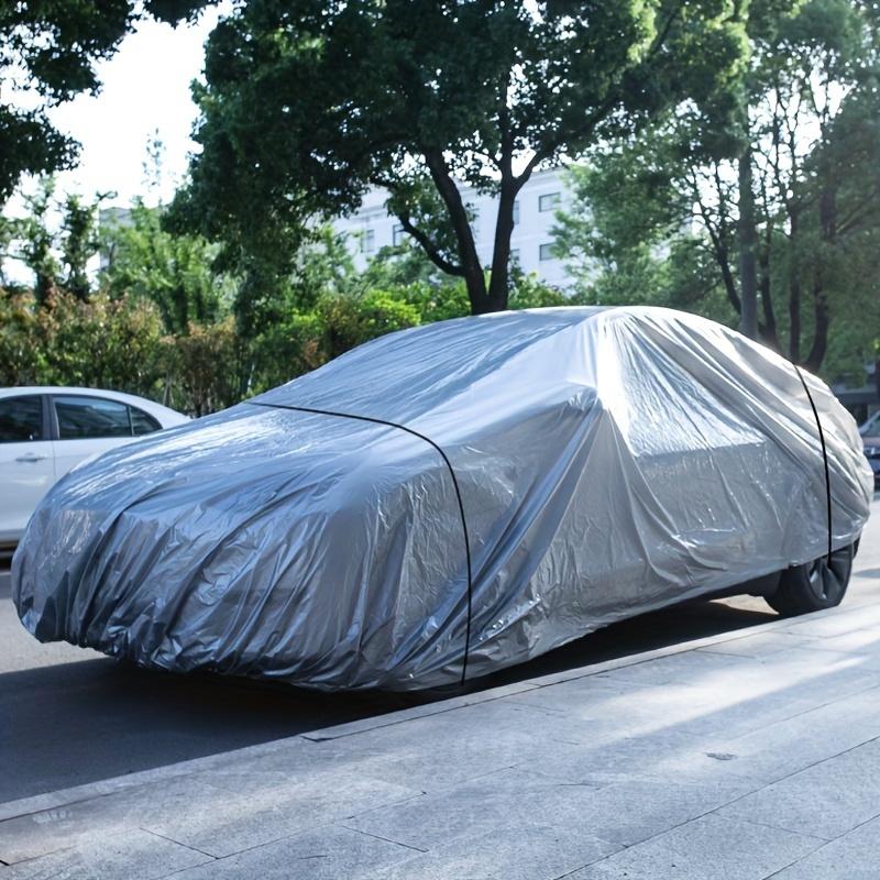 Funda Universal para Coche Completo Impermeable Antipolvo para Todas las Estaciones Recubrimiento de Película PE con Parasol Protector de Aluminio Reflejo de Rayos UV