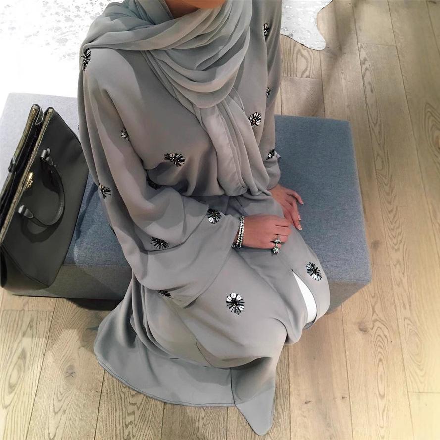 Loriya Dubai Bestickter Cardigan Robe Kleid mit Hijab - LR220 (2021)
