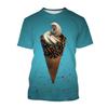 Fashion Ice Cream T-Shirts Summer Novelty Children's T-Shirt Boy Girl Clothes from 5 to 6 Years Tops Round Neck Girls Clothing