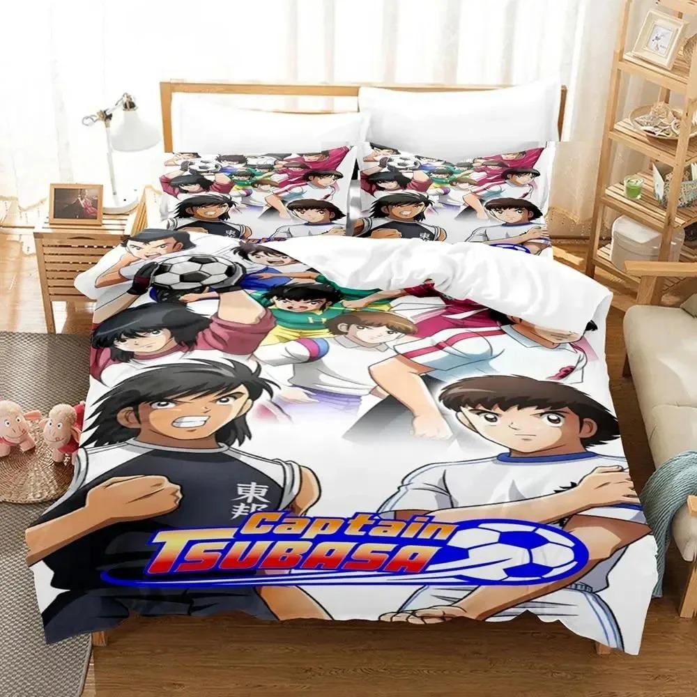 Comforter Anime Football Boy Captain Tsubasa Bedding Set Double Twin King Comforter Boys Girls Adults Bedroom
