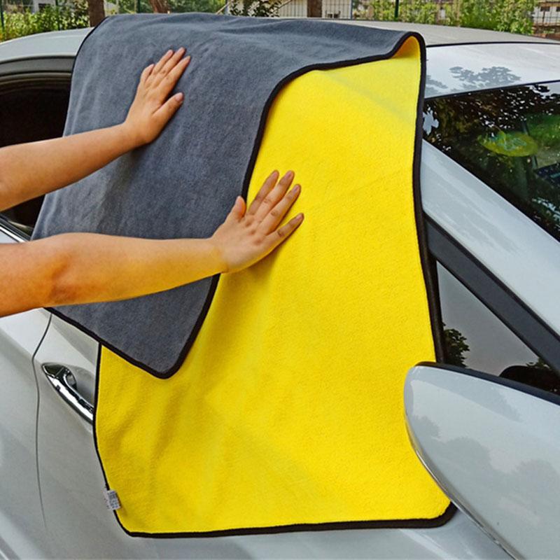 60X160cm Car Towel Large Coral Velvet Double-sided Thickened Water Absorbing Quick Drying Cleaning  Automotive Detailing Wash