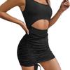 Sexy Träger Mini Kleid Neu Sommer Damen Club Party Kleider Weibliches Camisole Einfarbig Schwarz Weiß Etui Sommerkleid