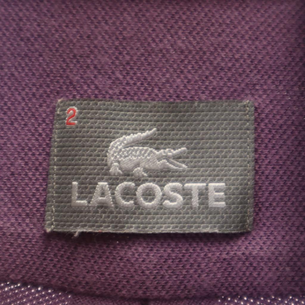 Lacoste Made In Japan Short Sleeve Button Down Polo Shirt 2 Purple Fawn Men's Used