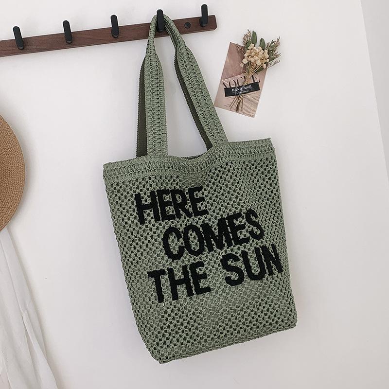 

Французская соломенная сумка-тоут большой вместимости, новая летняя модная наплечная соломенная сумка, плетеная сумка, женская пляжная сумка для отпуска на море зелёный