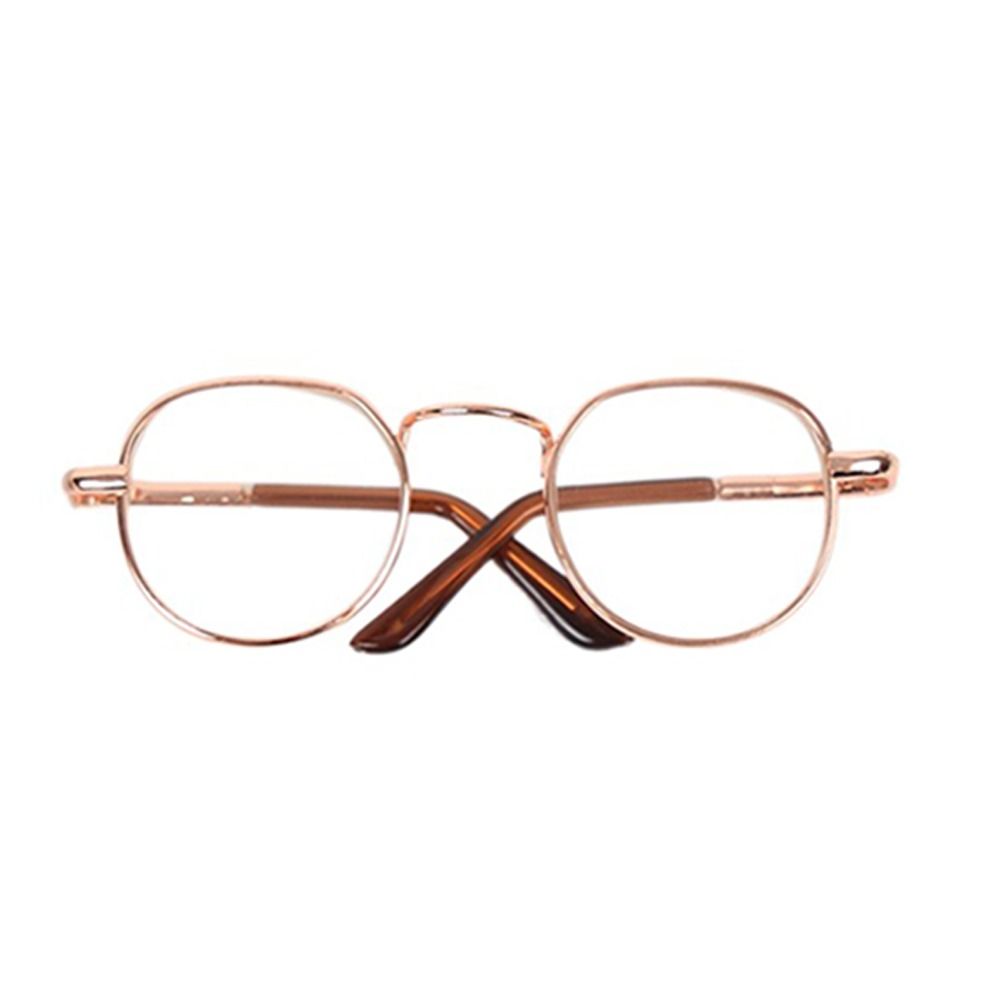 Metal Doll Glasses Round Frame Doll Accessories Creative Plush Doll Eyeglasses  for 20cm Dolls