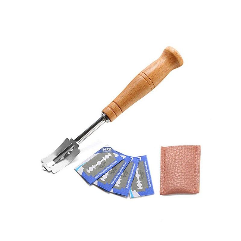 

Деревянная ручка для надрезки хлеба на закваске, инструмент для резки хромого хлеба с 5 лезвиями, нож для надрезки хромого теста для пекарей