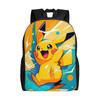 Custom P-Pikachus Thunderbolt Laptop Backpack Women Men Basic Bookbag for School College Students Kawaii Cartoon Bag