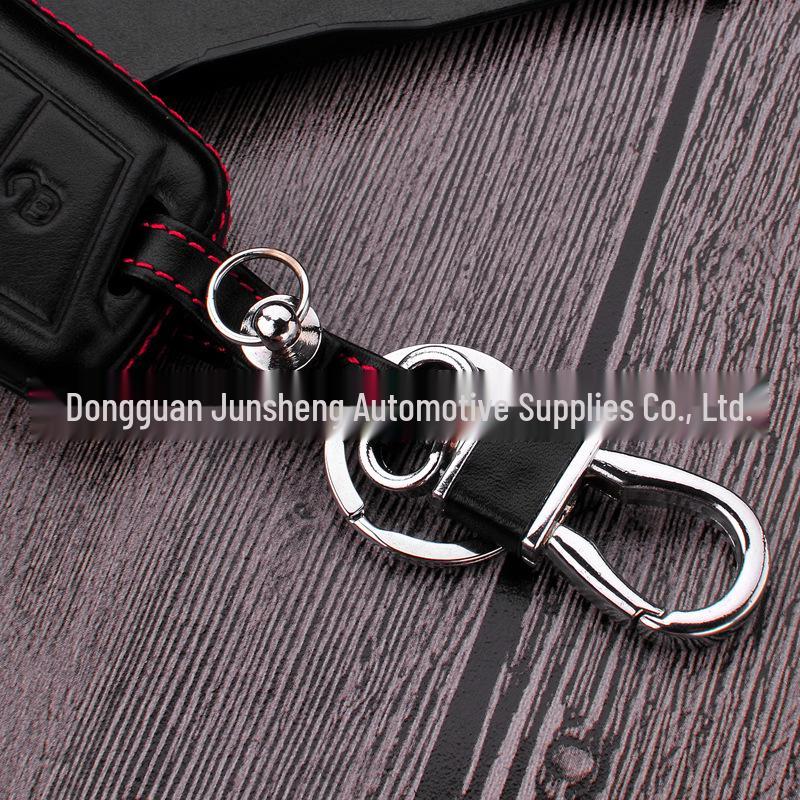 4D Leather Key Case for Skoda Kodiaq, GT, Kamiq, Karoq, Superb 3-Button Folding Key.