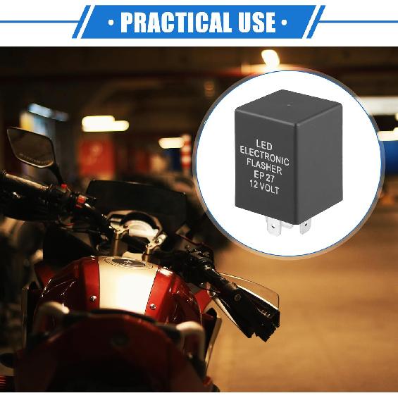 Электронное светодиодное реле-вспышка для указателей поворота, 5-контактное EP27, универсальное для автомобиля, прочный пластик, черное