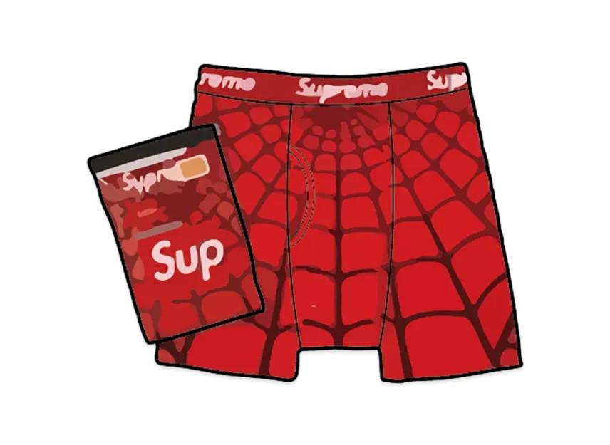 811921 Supreme x Hanes Боксеры с Человеком-пауком (2 шт.)    Красный L