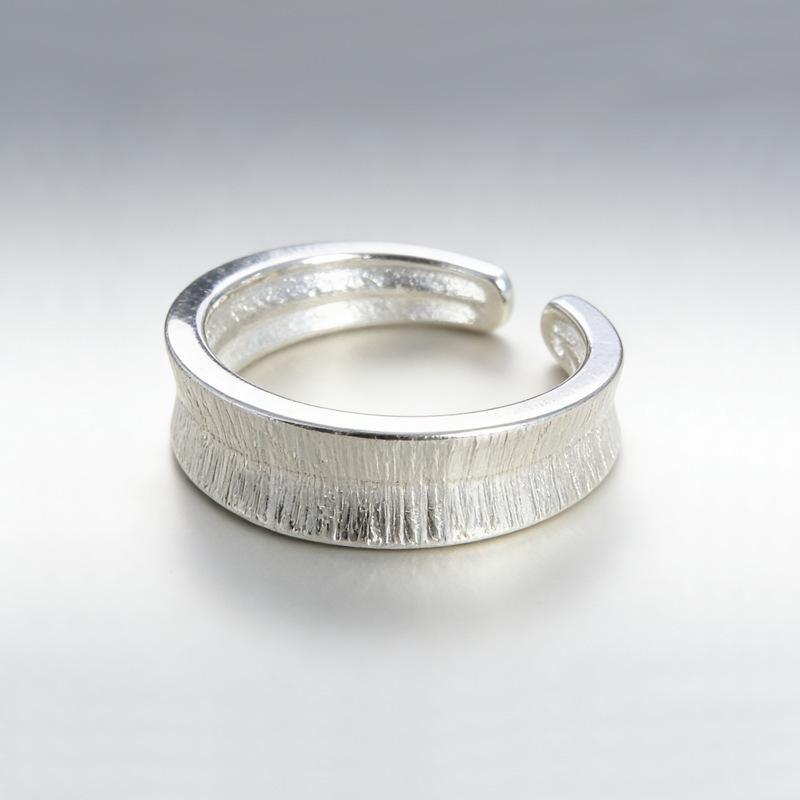 925 Silver Wire Drawing Thick Stackable Rings For Women Couple Luxury Quality Jewelry Accessories Birthday Gift