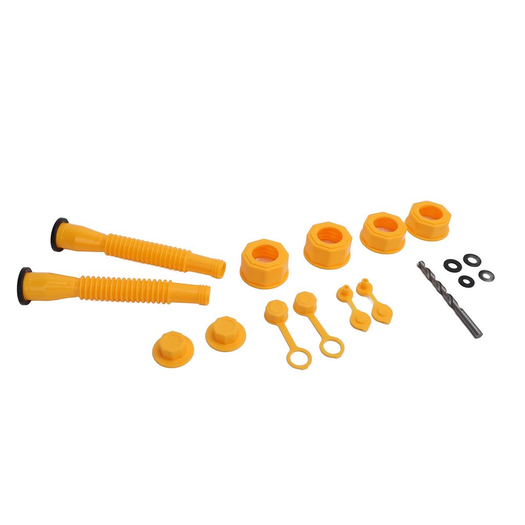 2 Zestawy Zamienników Dziobków do Kanistrów na Paliwo Zapobiegające Rozlewaniu Elastyczny Wąż Pokrywa Odpowietrznika i Zestaw Dysz dla 1 2 5 10