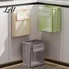 Modern Home Garbage Can Foldable Can with Rubbing Board Lightweight Portable Sleek Plastic Trash Bin Waste Bin for Kitchen And Bathroom Cupboard