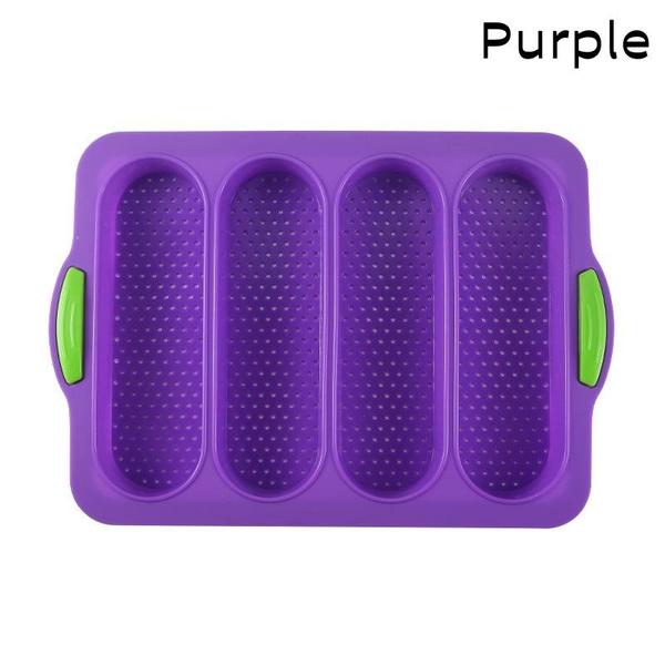 New 4 Grids Silicone Mold French Bread Baking Mold Bread Baking Tray Nonstick Cake Baguette Mold Pans Bread Baking Tools 7 Color