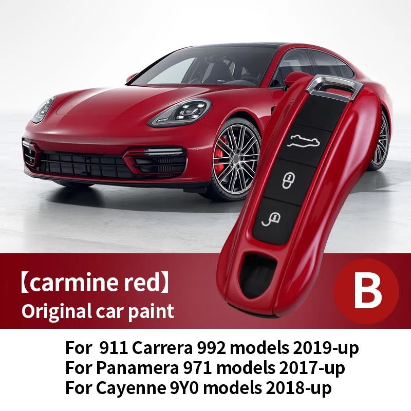 Car Key Paint Protective Case Keyless Cover For Porsche Cayenne Mancan Panamera 911 718 Boxster Cayman Taycan Replacement Shell