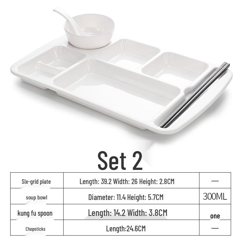 Handun White Rectangular Melamine Plates - Set of 5