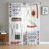 Barbershop Design Element Sheer Curtains For Living Room Modern Fashion Valance Curtains For Kitchen Tulle Curtains