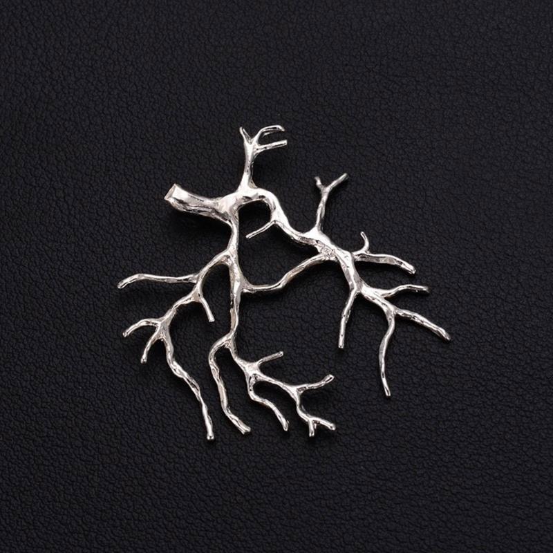 Set da 5 Pezzi Placcatura Rame Argento/Oro Base Vuota a Forma di Ramo Ciondoli per Collane per Creazione Gioielli Fai da Te Charms Gioielli alla Moda