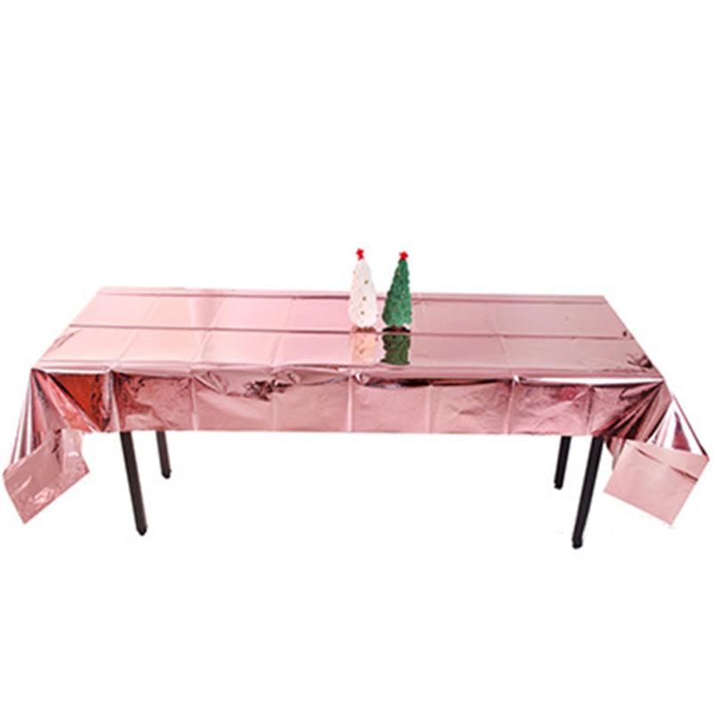 Hochwertige glänzende Tischdecke Geburtstags- Hochzeitsfeier Dekorationen Aluminiumfolie Vergoldung Tischdecke