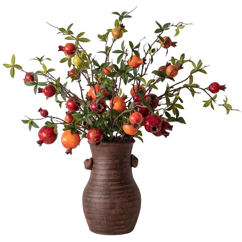 Simulated Pomegranate Fruit Branches for Home Soft Furnishings, Foam Fruit Decorative Flower Arrangement Ornaments