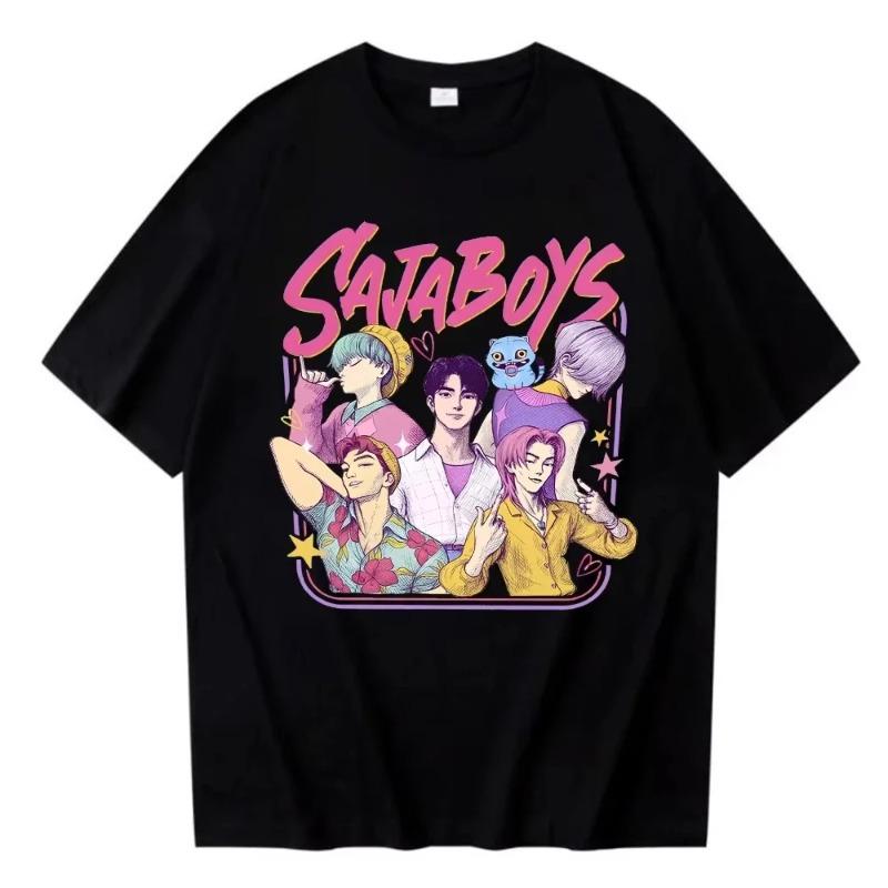 

Kpop Demon Hunters Saja Boys T-Shirt Harajuku Style O-Neck Men Tee XL