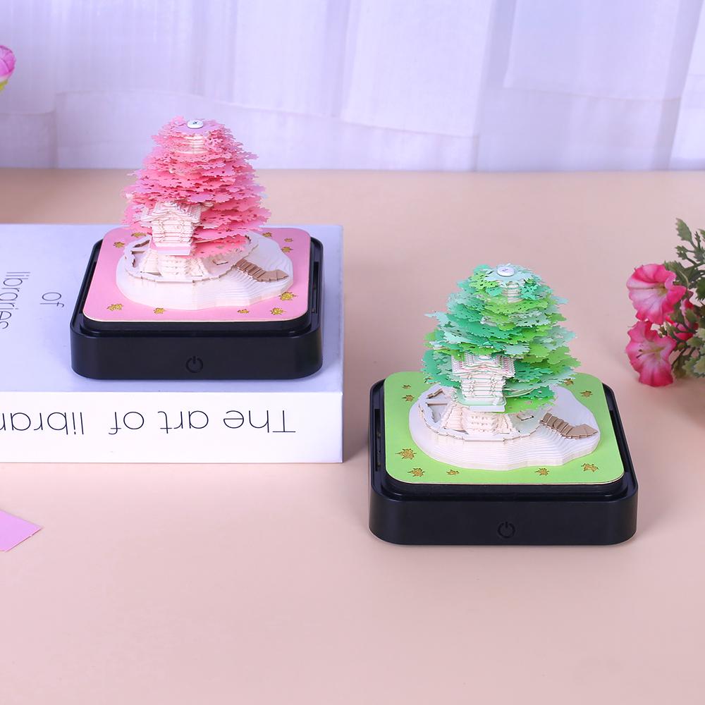 Desk Calendar Custom 365 Days Memo Pad Sakura Carousel Loose Leaf Sticky Note Notepad Valentine's Day Christmas Halloween Gift