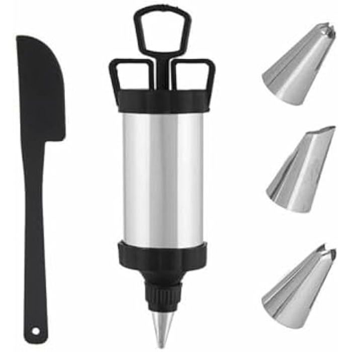 Manchon à pâtisserie - KINVARA - S3628394 - Lot de 6 - Acier inoxydable - Noir et argenté