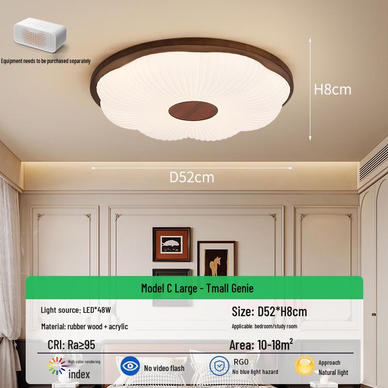 French Mid-Century Ceiling Light with American Retro and Song Dynasty Style - Eye-Friendly Lighting for Bedroom, Dining Room, or Study.