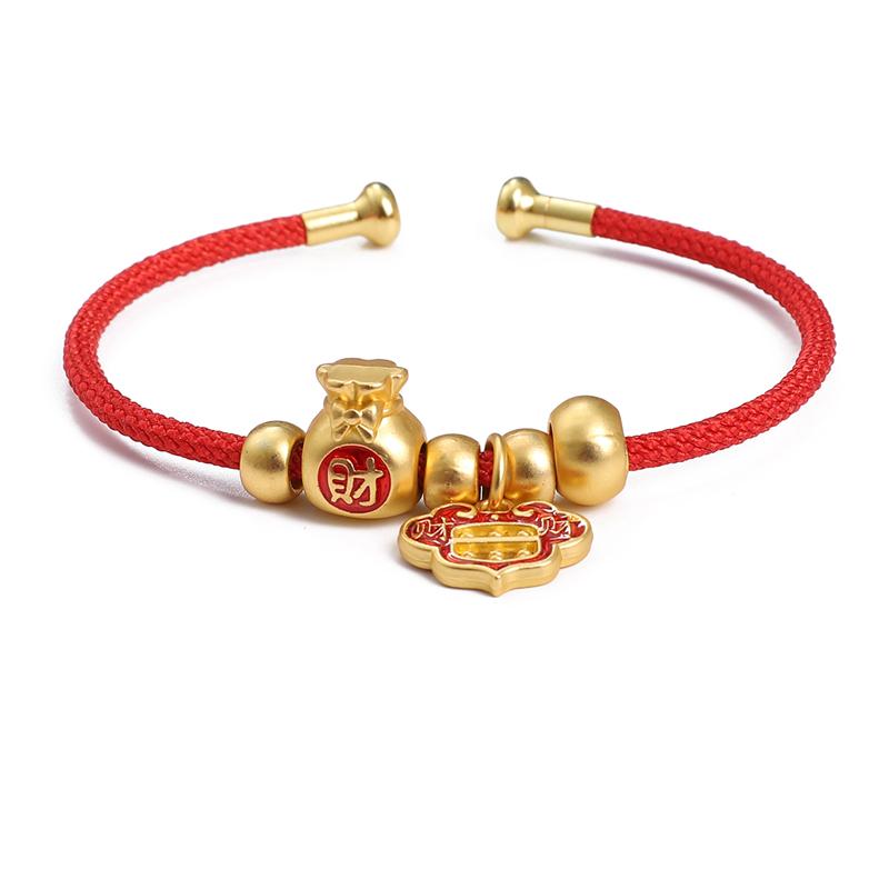 Halvferdig Justerbart Flettet Rødt Tau For DIY Smykkefremstilling Perling Armbånd